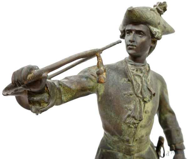 Gruppo in bronzo raffigurante la caccia alla volpe, da un'originale di HIPPOLYTE MOREAU E PROSPER...