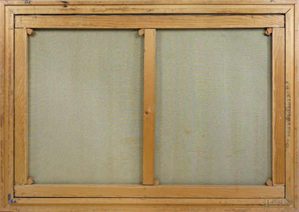 Marina, olio su tela, cm 100x151, firmato, entro cornice