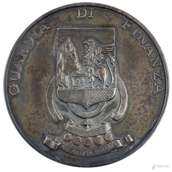 Medaglia Guardia di Finanza in metallo argentato
