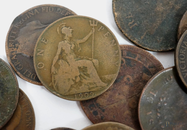 Lotto di monete del XVIII, del XIX e d'inizio XX secolo, Paesi vari (segni del tempo)