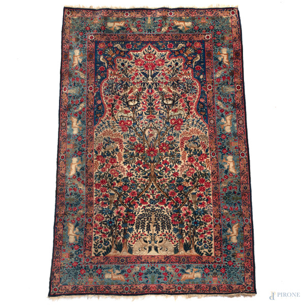 Tappeto Kirman Laver, cm 227x123, (segni di usura, difetti)