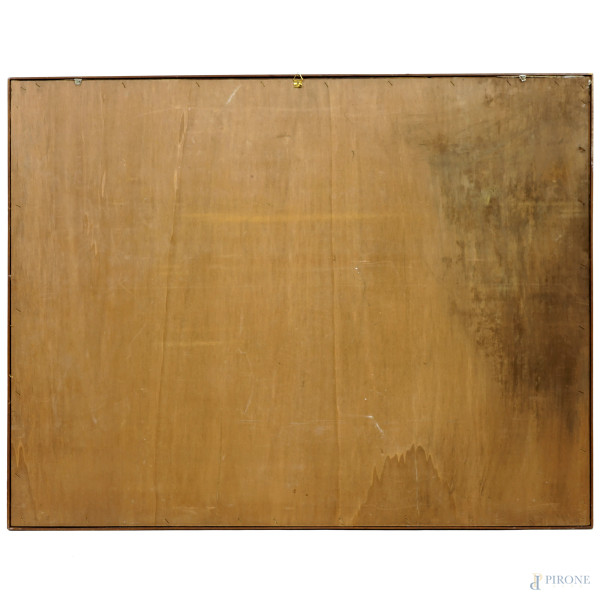 Pittore romano del XVIII secolo, La benedizione papale, olio su tela, cm 95x122 (difetti e cadute...