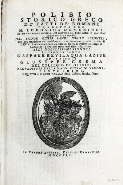 Polibio storico greco, 2 vol., Verona, 1741