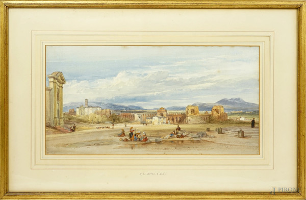 Porta San Giovanni, acquerello su carta, cm 41,5x65,5, entro cornice