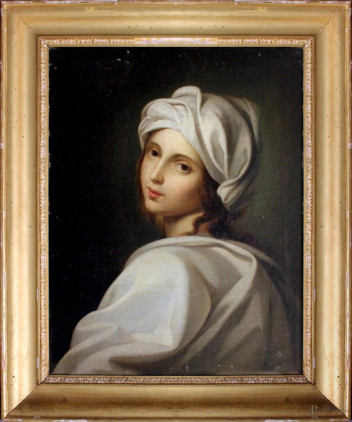 Da Guido Reni, Ritratto di Beatrice Cenci, olio su tela, XIX sec., cm 62 x 49, entro cornice.