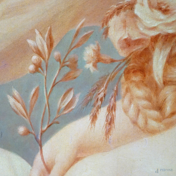 Allegoria dell'Estate, XIX secolo, olio su tela, firmato in basso a destra, cm 97,5x116