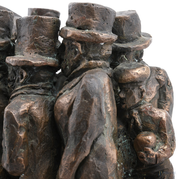 Il girotondo, bronzo su base in legno, P.A. III/X, altezza scultura cm 20, firmato