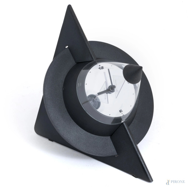 Orologio da tavolo Kodak in plastica nera, altezza cm 17 (funzionante, da revisionare)