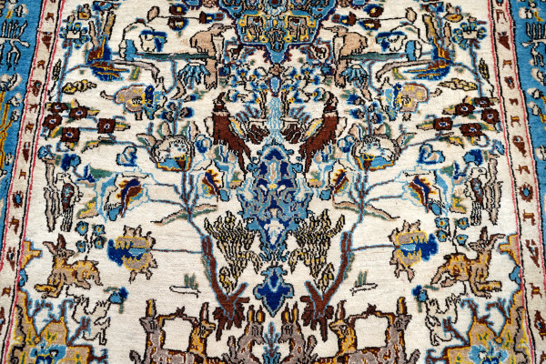 Tappeto persiano, cm 125,5x189, (difetti)