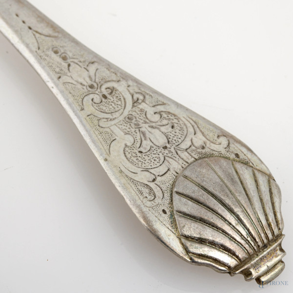 Lotto di sei cucchiai in argento. Manifattura austriaca, lunghezza cm 1, peso complessivo gr 315