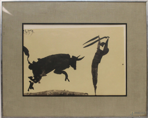 Il trionfo, stampa di Pablo Picasso 42x30 cm, entro cornice.