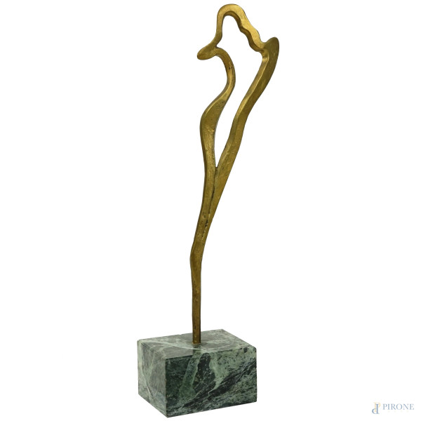 Senza titolo, scultura in bronzo, base in marmo, firmata C. Tommasini, altezza cm 28,5