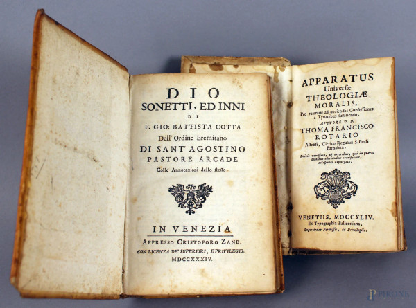Lotto composto da cinque libri in pergamena del XVIII sec.
