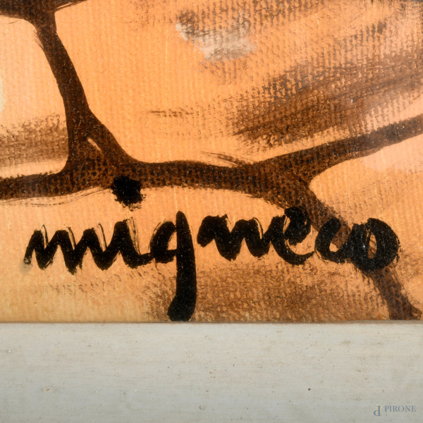 Giuseppe Migneco (Messina, 9 febbraio 1903 – Milano, 28 febbraio 1997), Figura d'uomo, olio su te...