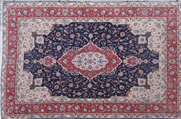 Tappeto persiano misto seta, cm 244 x 160.