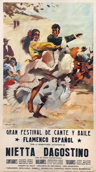 Raro Manifesto del Gran Festival De Flamenco Espa&#241;ol, cm. 85x55