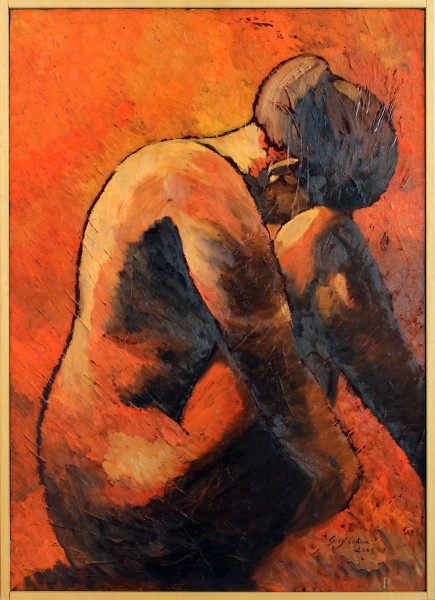 Nudo di donna, olio su tela, cm 50x70, firmato Giosi Costan.