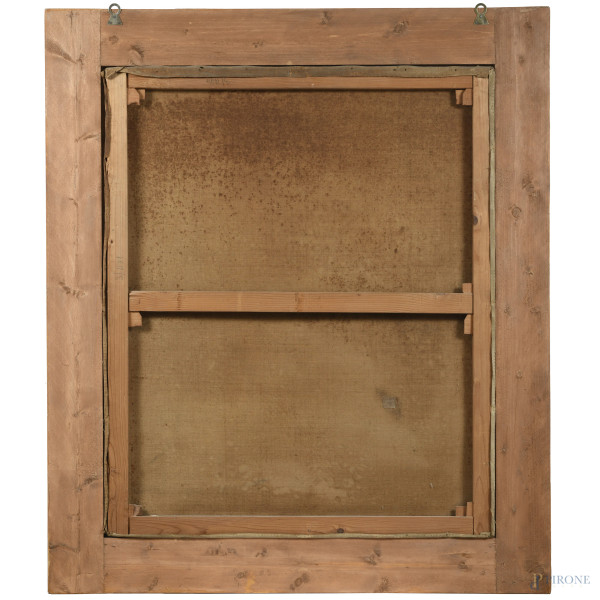 Natura morta di fiori, XX secolo, olio su tela, cm 100x84, entro cornice