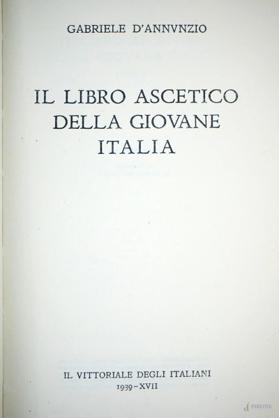 Lotto di quattro volumi di Gabriele D'Annunzio, (difetti). 