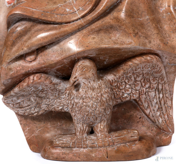 Napoleone Bonaparte, XX secolo, scultura in marmo, altezza cm 68, (scalfiture, rotture)