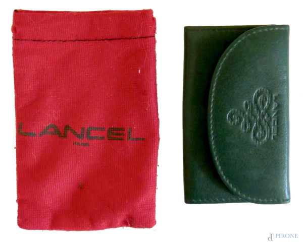 Portachiavi Lancel Parigi in pelle vintage nuovo con custodia.