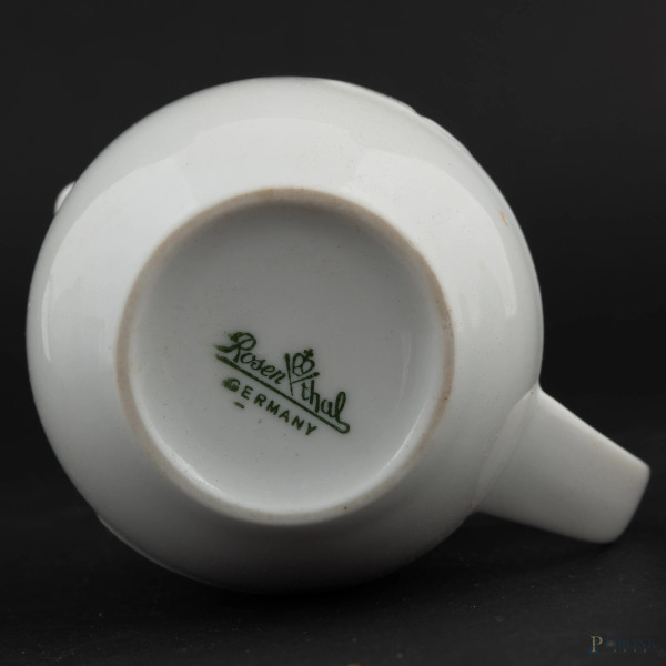 Servizio da the in porcellana bianca Rosenthal Asimmetria composto da: 6 tazze, 6 piattini, 1 tei...