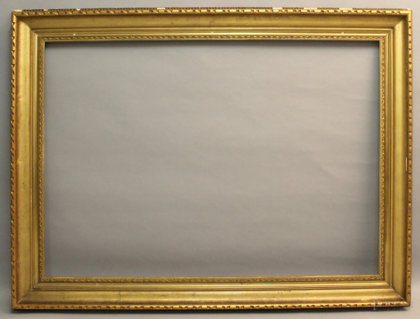 Cornice in legno dorato, luce 98x136 cm, primi &#39;900.