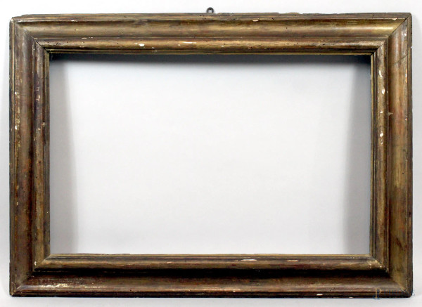Cornice in legno del XVII secolo, misure ingombro cm. 57,5x80,5, misure specchio cm. 43,5x67.