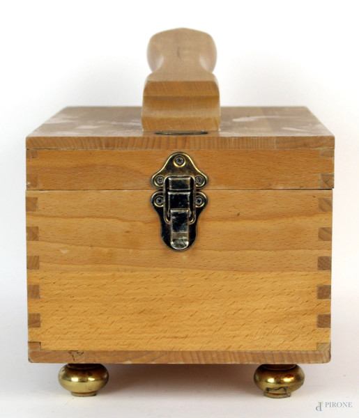 Scatola in legno portalucidi con poggiapiede, cm h 20x28x21,5, Harrods, XX secolo
