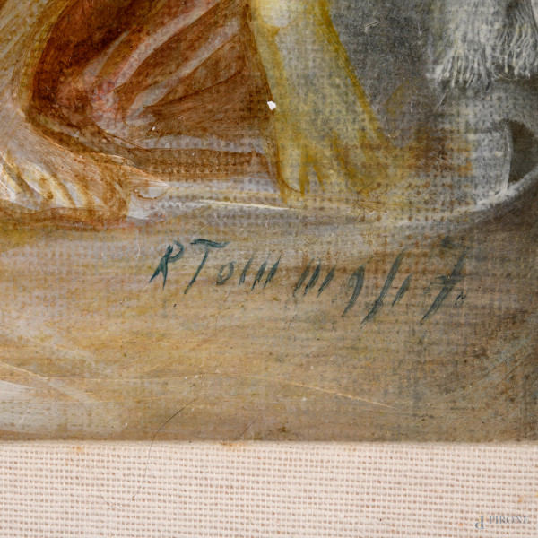 Riccardo Tommasi Ferroni (Pietrasanta 1934-Camaiore 2000), Nesso, olio su tela, cm 52x70, entro c...