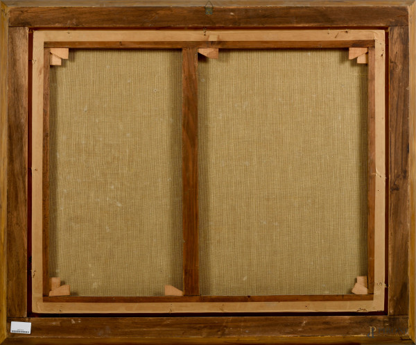 Neli Marchese (XIX-XX secolo), Al tramonto, olio su tela, cm 80,5x100, firmato in basso a sinistr...