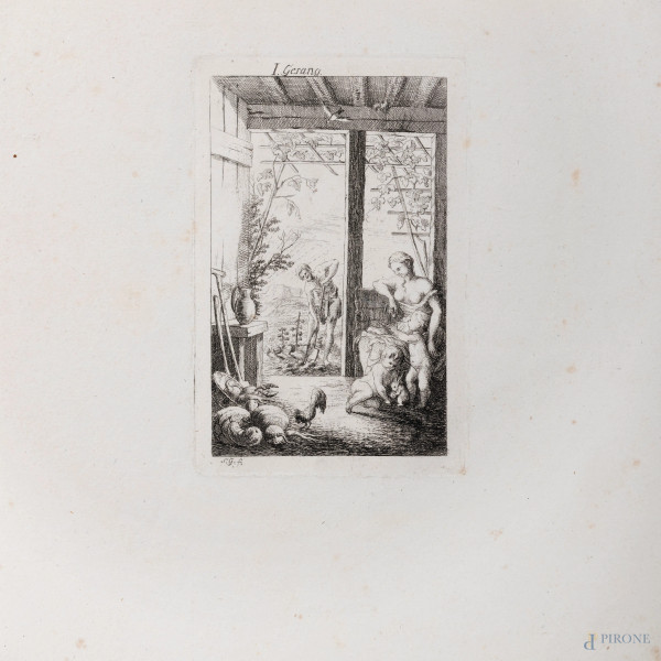 Salomon Gessner (1730 – 1788) Coppia di incisioni di soggetto mitologico, misure massime foglio c...