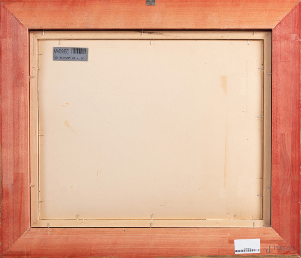 Acquaiole, XX secolo, olio su cartone, cm 40x50, firmato in basso a destra, entro cornice, (suppo...