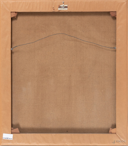 Vilmos Nagy (1884 – 1976), La serenata, olio su tela, cm 82x73, firmato in basso a sinistra, entr...