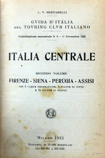 L. V. Bertarelli, Guide d'Italia, Touring Club Italiano, otto volumi, dal 1914 al 1929, (difetti)