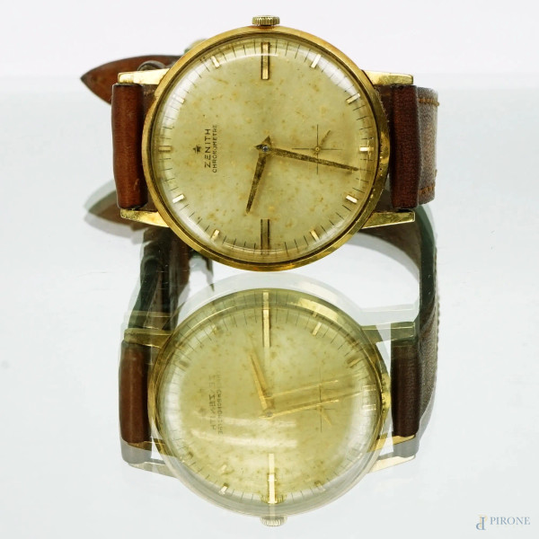 Zenith, Chronometre, Orologio da polso con cassa in oro 18 KT, (meccanismo da revisionare).