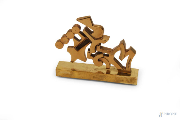 Umberto Mastroianni, Composizione, scultura in bronzo 154/200, cm 13 x 15,5 x 3.