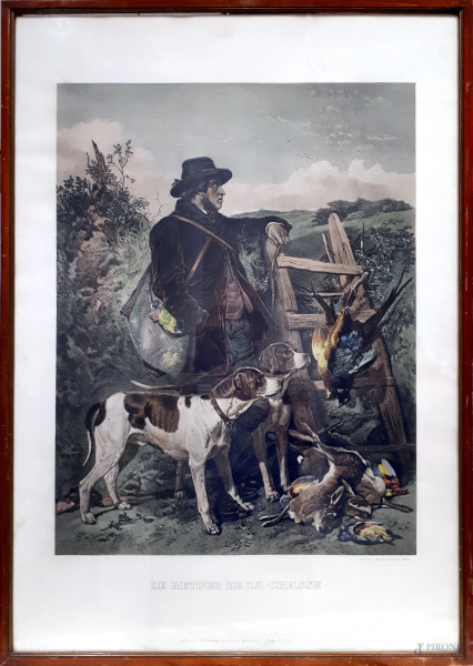 Thomas Goff Lupton (1791-1873), Le retour de la chasse, 1845, litografia acquarellata, cm 70x50 Euro