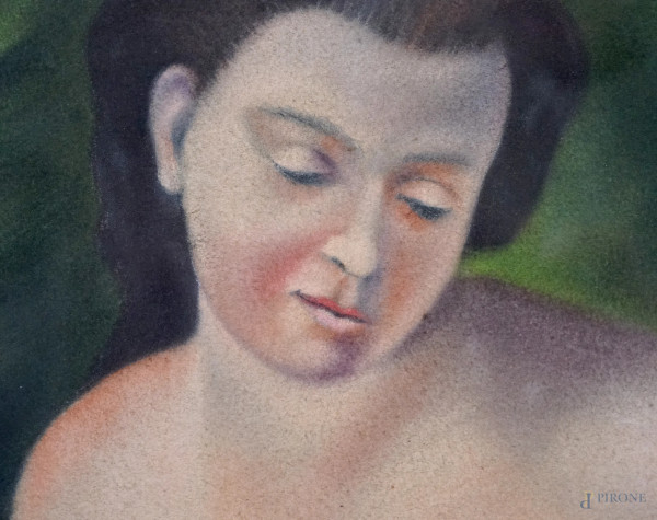 Artista del XX secolo, Nudo femminile, pastello su carta, cm 80x50, entro cornice