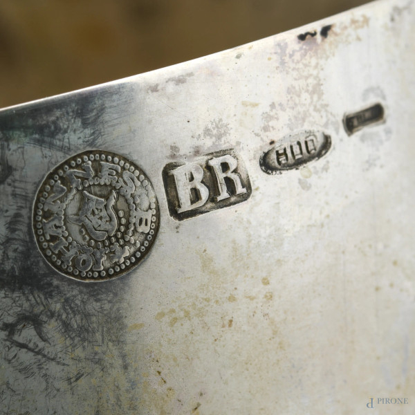 Coppia calici in argento 800/000. Argentiere Brandimarte, altezza cm 13,5, peso gr 420