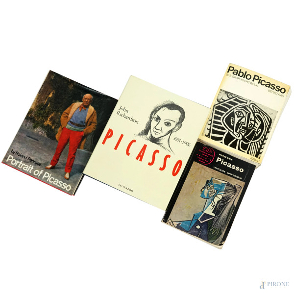 Lotto di quattro libri su Pablo Picasso (difetti)