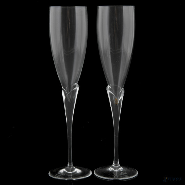 Servizio di bicchieri Rosenthal in vetro trasparente composto da 12 calici da vino rosso e 12 cal...