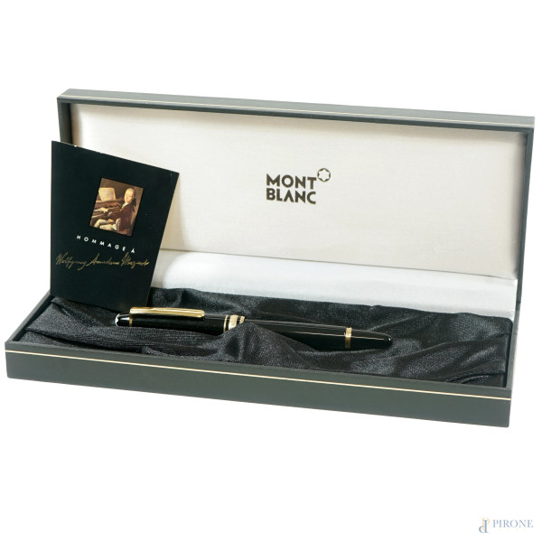 Penna stilografica Montblanc Meinsterstuck, con pennino in oro 14 K, lunghezza cm 11,5, entro scatola originale