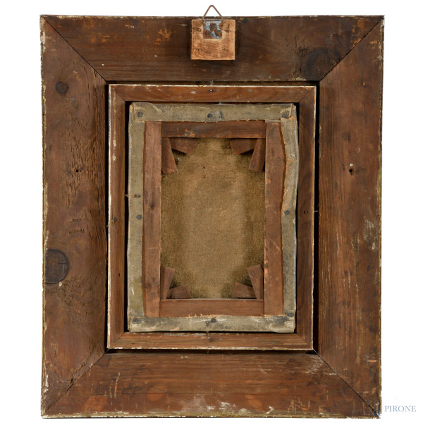 Coppia di nature morte, olio su tela, XIX secolo, anagrammato HS in basso, cm 36x31 entro cornice