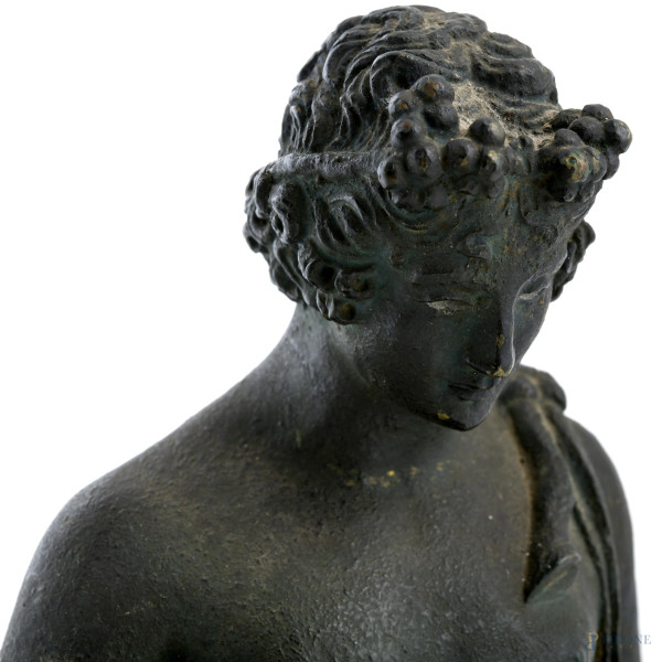 Apollo, scultura in bronzo dipinto, XX secolo, altezza cm 40 (segni di usura)