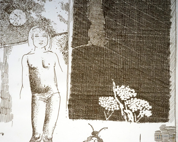 Lotto di tre multipli su carta, firmati e numerati, es. 32/90, cm 50x35, (macchie)