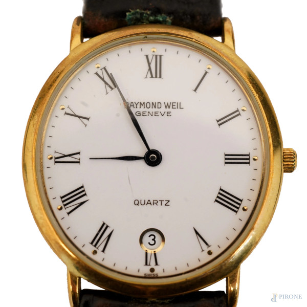 Orologio Reimond Weil Quartz 34 mm con cassa placcata in oro, (difetti, meccanismo da revisionare...