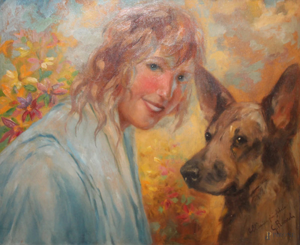Ritratto di ragazza con cane