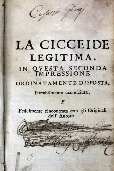 La Cicceide Legitima di Francesco Lazzarelli, Claudio Rind, Parigi, 1692