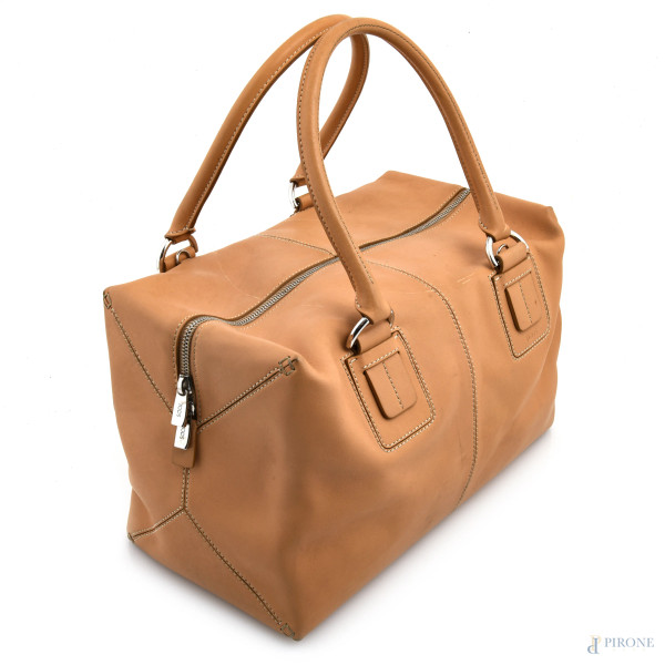 Bauletto in pelle beige Tod's, cm 19x33x23, (lievi segni di usura)